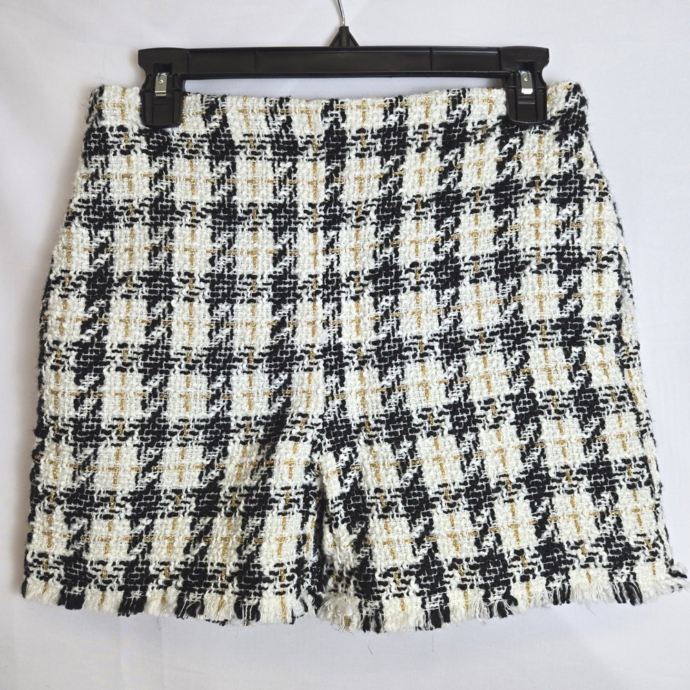House Of Harlow 1960 High Waisted Tweed Plaid Shorts Pockets Lined Wool Blend‎ 2